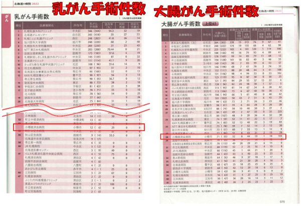 北海道の病院2022～病気別手術数ランキング