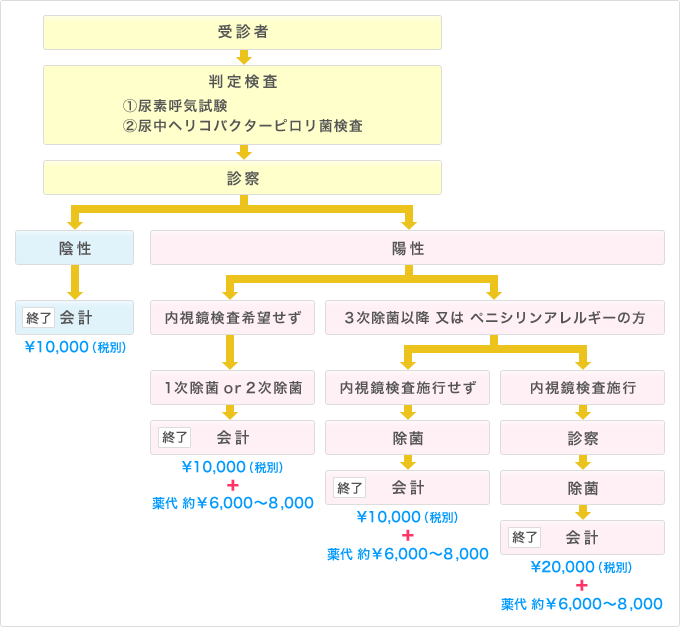 ピロリ菌専門外来 料金表